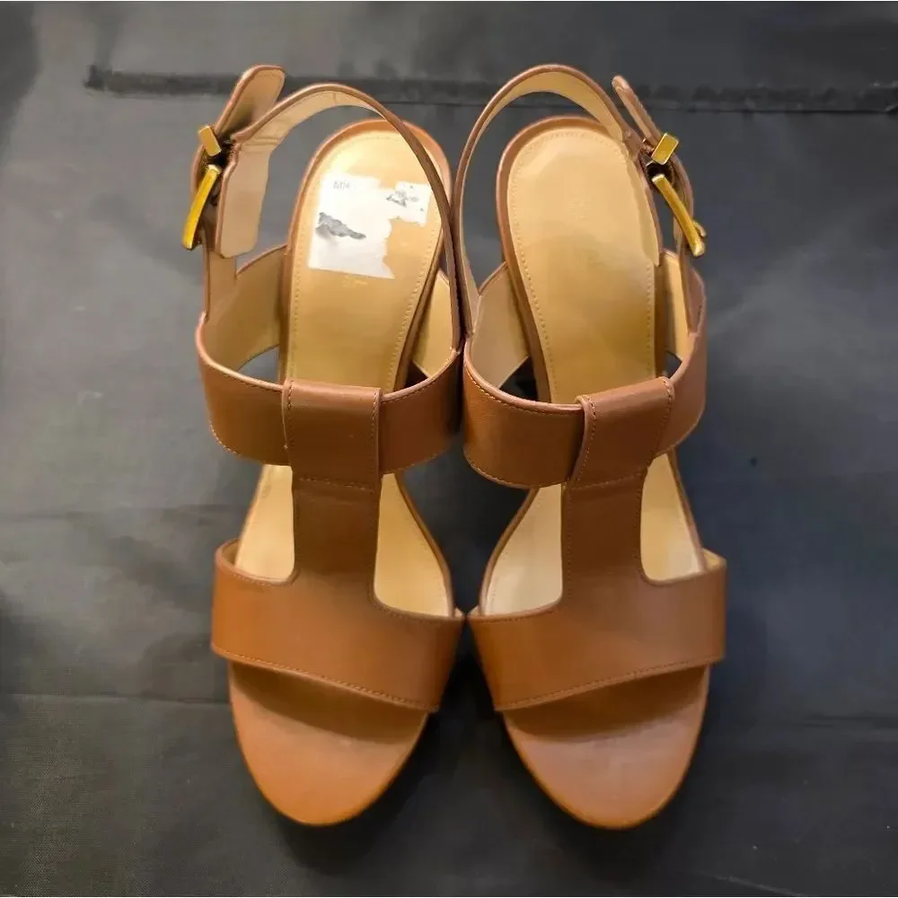 MICHAEL MICHAEL KORS BECKER LEATHER PLATFORM SANDAL